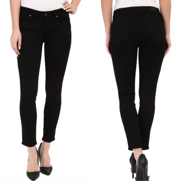 PAIGE Verdugo Crop Black Stretch Denim Jeans, Pants Size 27 in black overdye - Picture 1 of 16